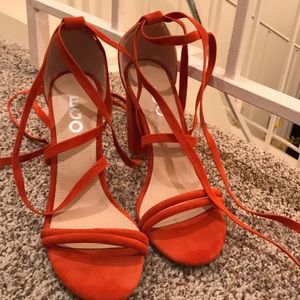 Ego burnt orange lace up heels
